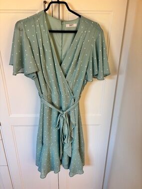 Suzy Shier - Light Blue Polka Dot Dress